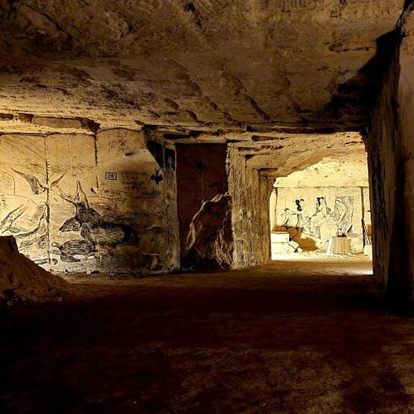 Grot landschap in de grotten van Valkenburg
